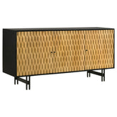 Orleans Furniture - Coaster - Aminah 3-door Wood Accent Cabinet Natural and Black - 950383